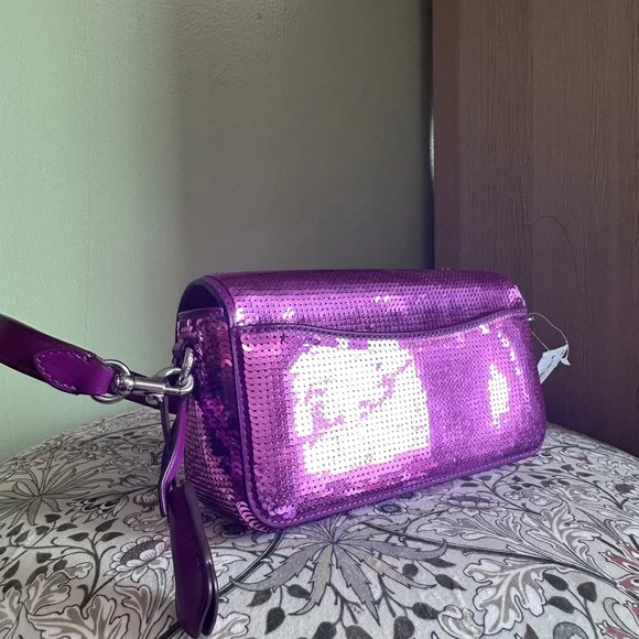 Pink Sequin Coach Crossbody Bag - Picture 3 of 6